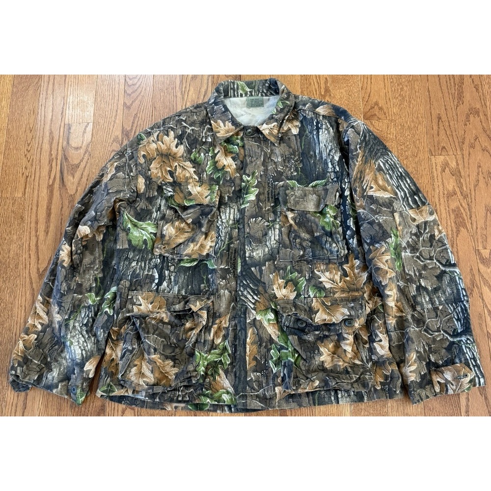 Vtg Military Jacket Mens XL Trebark Camo Combat Coat Tactical Field 90s 4-pocket